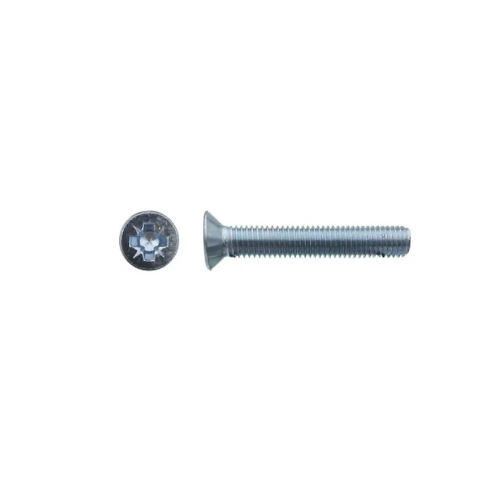500 Vis Métaux Tête Fraisée Pozidriv 3 × 20 mm – DIN 965, Zingué blanc, D-Work