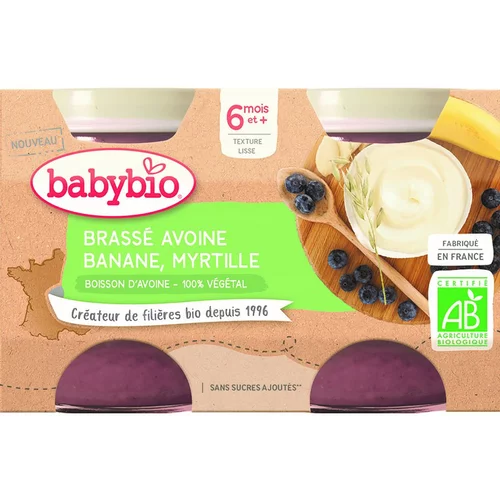 Pots brassés Avoine Banane Myrtille 2x130 g 6 mois+