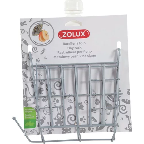 Râtelier à foin pour les rongeurs en métal coloris gris Zolux – 19,5 x 3,5 x 17,5 cm