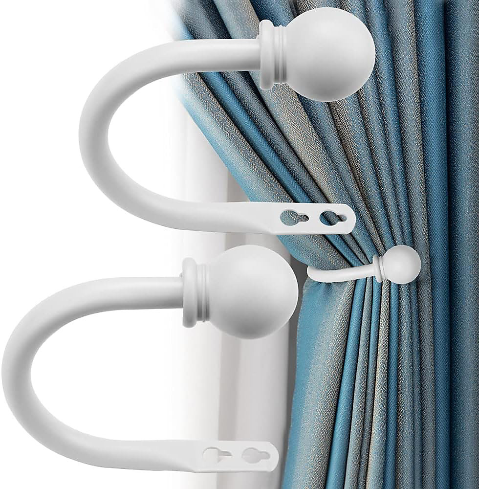 BASHLWUA 1 Paire Embrasse pour Rideaux en Métal – Embrasses de Rideaux Crochets à Visser, Attache Rideau en Forme de U, Embrases po