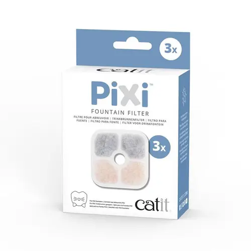 Lot de 3 filtres coloris blanc pour la fontaine à eau pour chat Pixi Catit