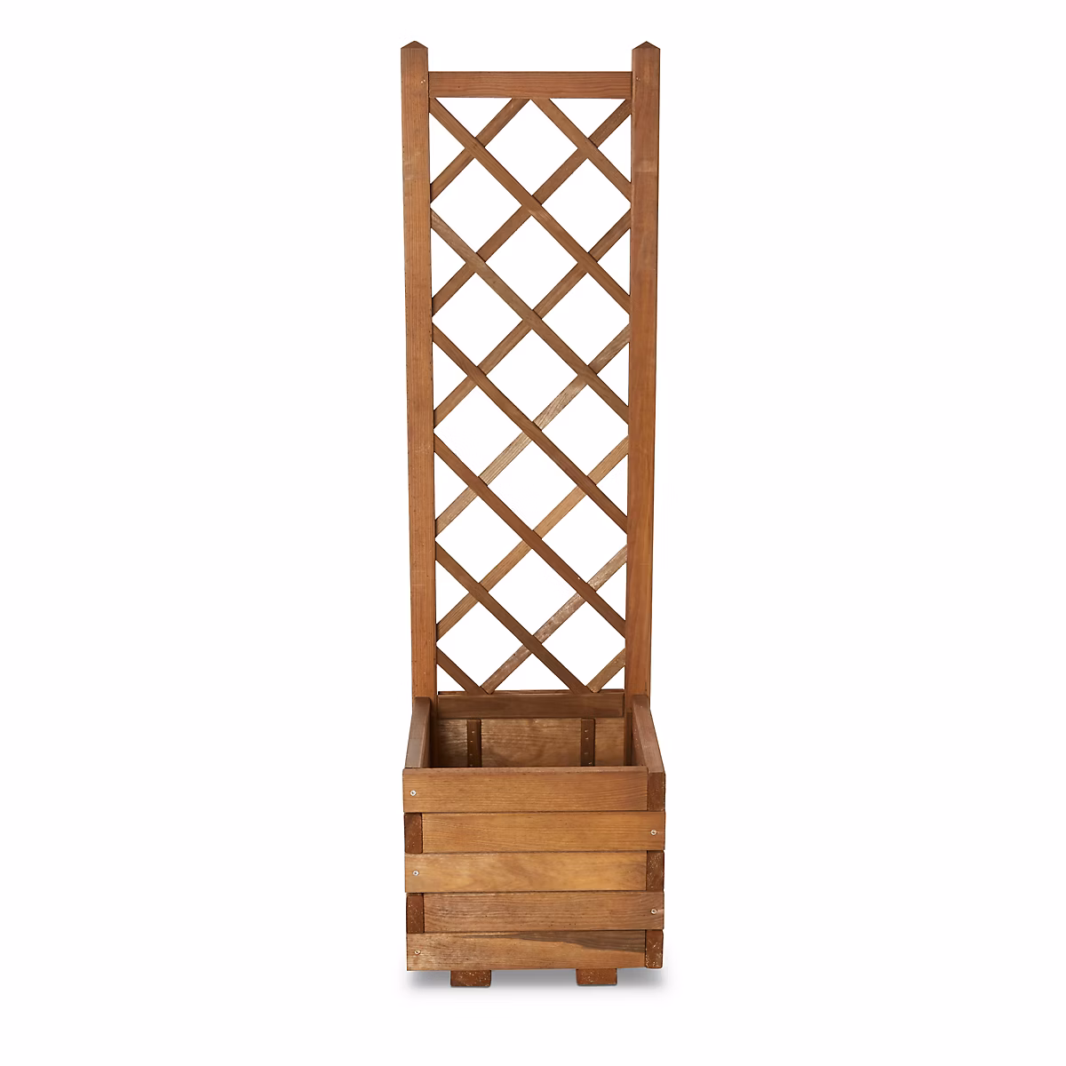 Bac avec treillis bois Blooma Bopha marron 40 × 40 x h.140 cm