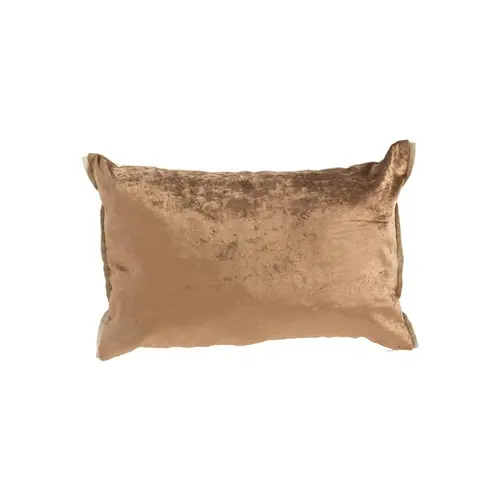 Coussin en coton velours marron uni - 60 x 40 cm