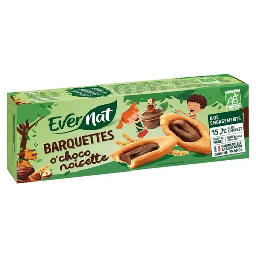 Barquettes O’Choco Noisette bio Evernat- 120 g
