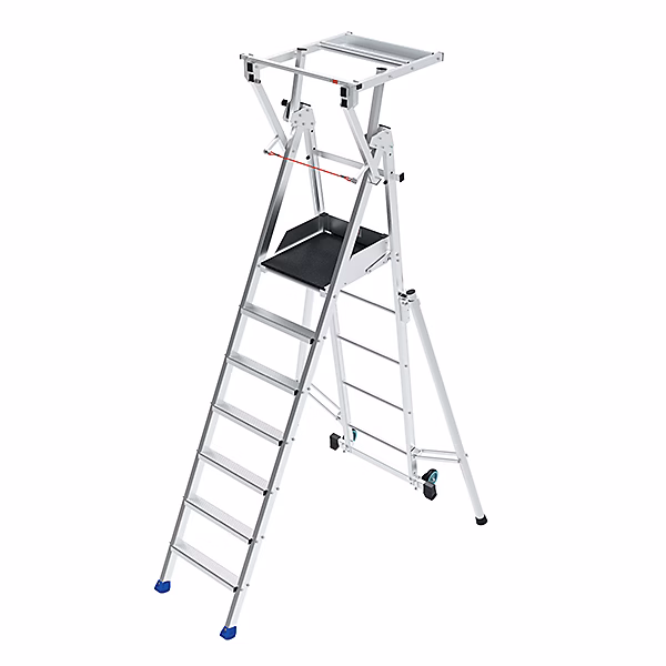 Escabeau pliant 7 marches – Hauteur max. de travail 3.75m, PIRL7SD