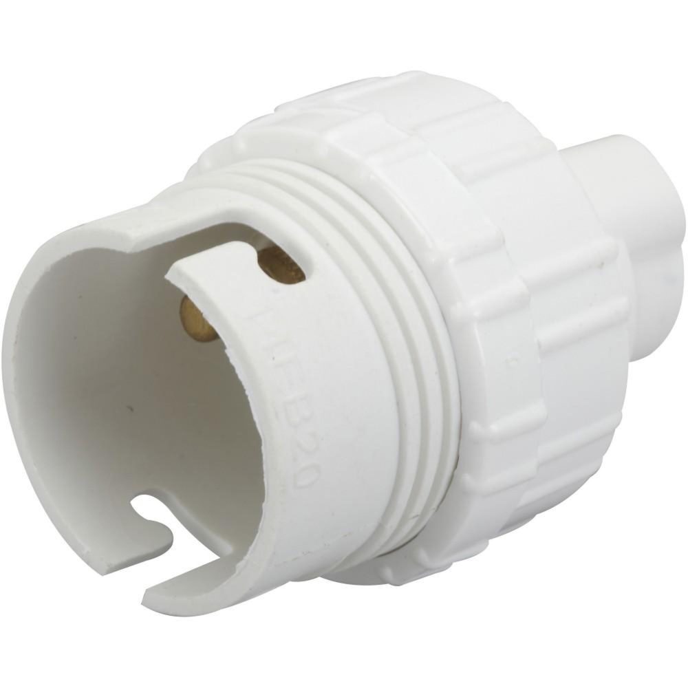 ZENITECH Lot de 3 douilles électriques b22 a baïonette pvc blanc ZENITECH – blanc pvc