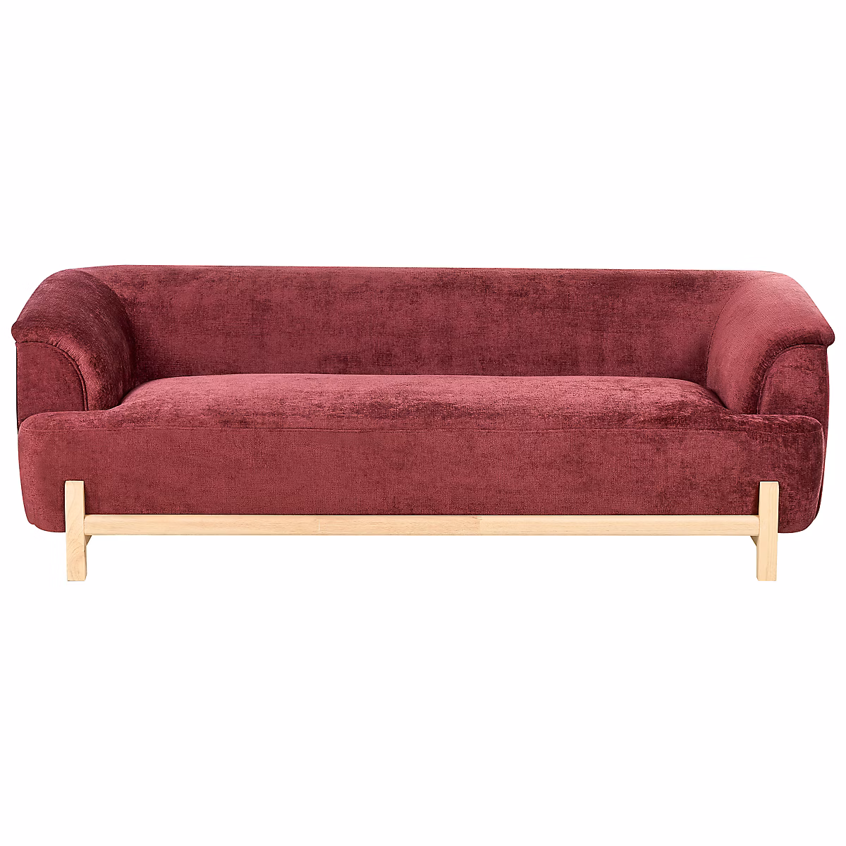 Canapé 3 places ALNOR Tissu chenille Rouge Bordeaux | Canapé