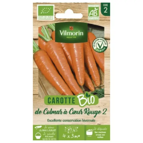 Carotte de Colmar à Cœur rouge 2 Bio - graines à semer