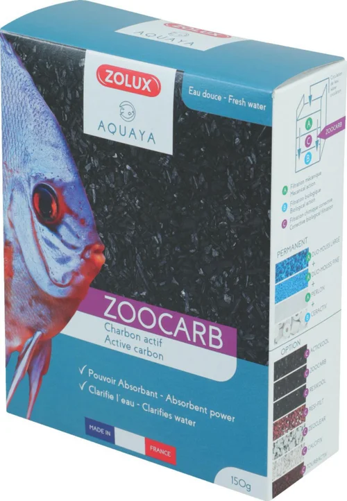 Charbon végétal pour aquarium coloris noir Zolux ZooCarb - 600 ml
