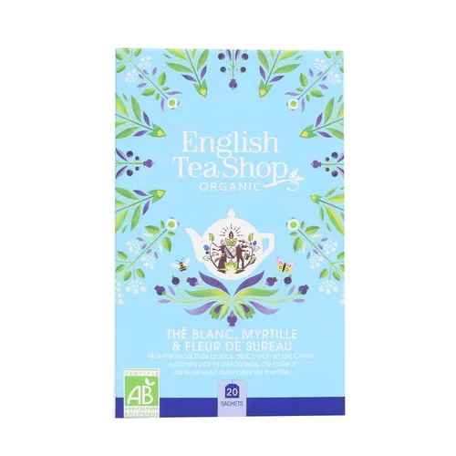 Thé blanc bio à la myrtille et fleur de sureau English Tea Shop - 20 sachets