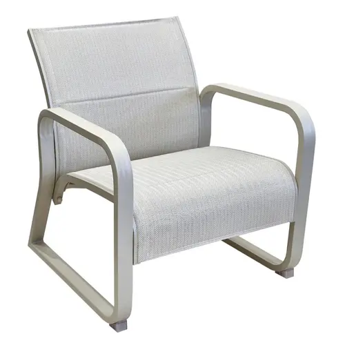 Fauteuil lounge Quenza II-padded coloris beige en aluminium