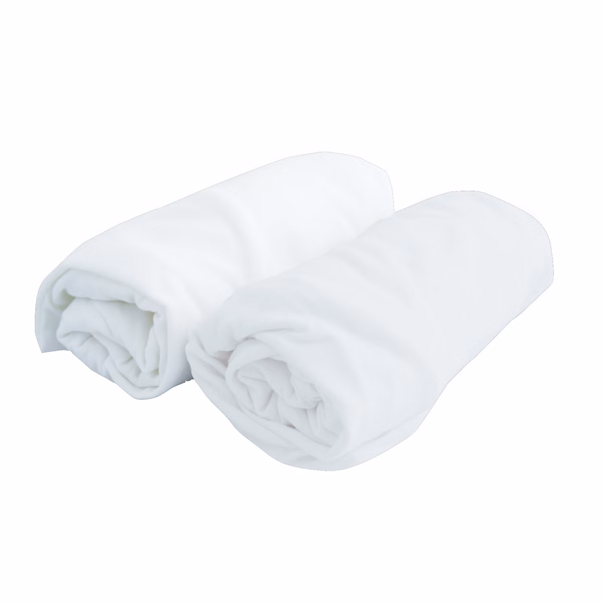 Duo de draps housse en jersey (60 × 120 cm – Blanc)