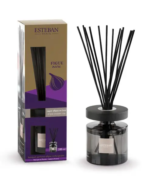 Bouquet parfumé et recharge Esteban Ellipse violet parfum Figue noire - 200 ml