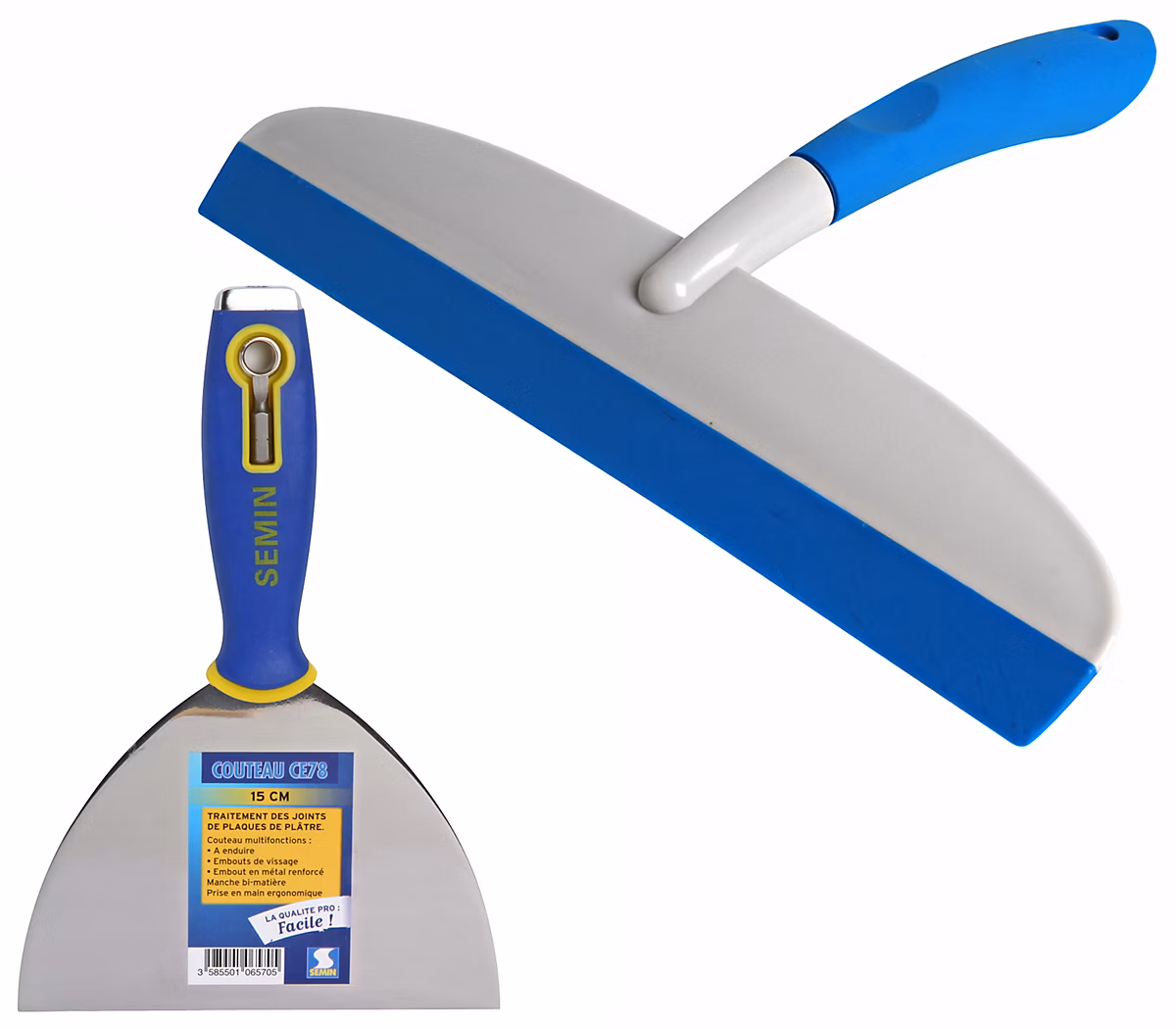 Couteau à Enduire Multifonctions Semin – 15 cm et Raclette à Lisser