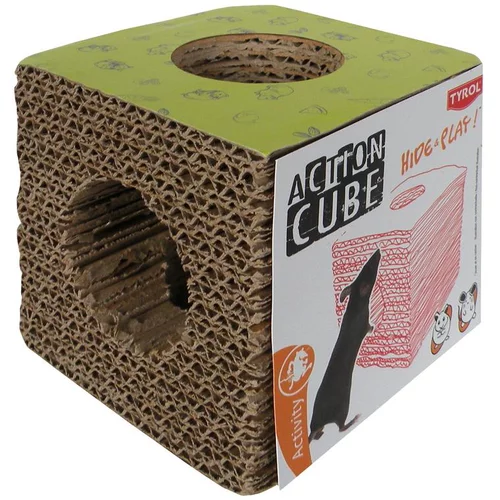 Tunnel en forme de cube en carton pour rongeurs 10 cm