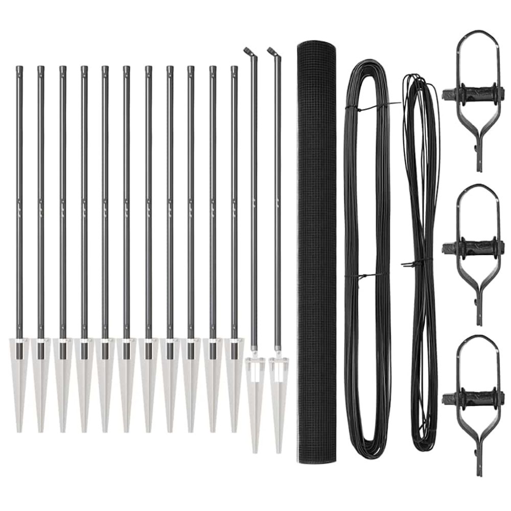 vidaXL Clôture en fil soudé avec pointes 25 x 1,5 m Gris Maille – Aménagement du jardin