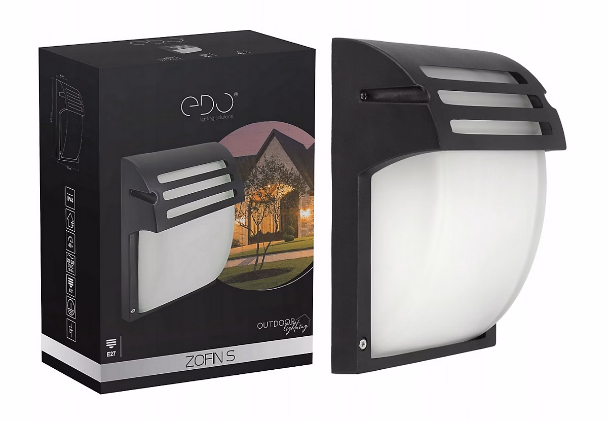 Applique murale extérieure IP44 E27 noire Zofin S applique extérieure luminaire mural extérieur lampe murale extérieure – Réf. DIJLCVMTX5559867917