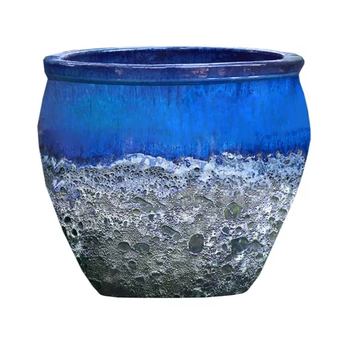 Cuvier en grès émaillé old bleu Decolines Leon - Ø 23 x H 20 cm