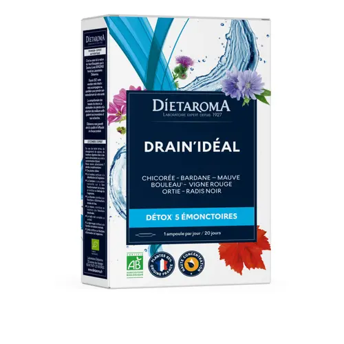 Complément alimentaire bio détox digestion Dietorama Drain’Idéal– 20 x 15 ml