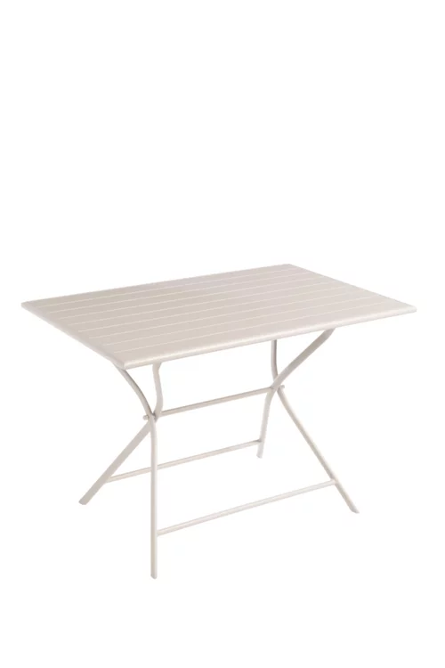 Table pliante en aluminium crème Max - 110 x 70 x 74 cm