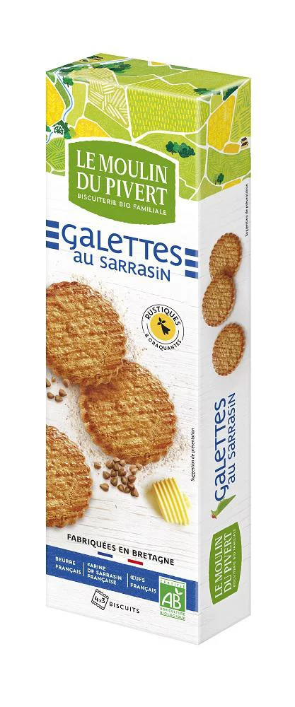 Galette bretonne sarrasin bio Moulin du pivert - 100 g