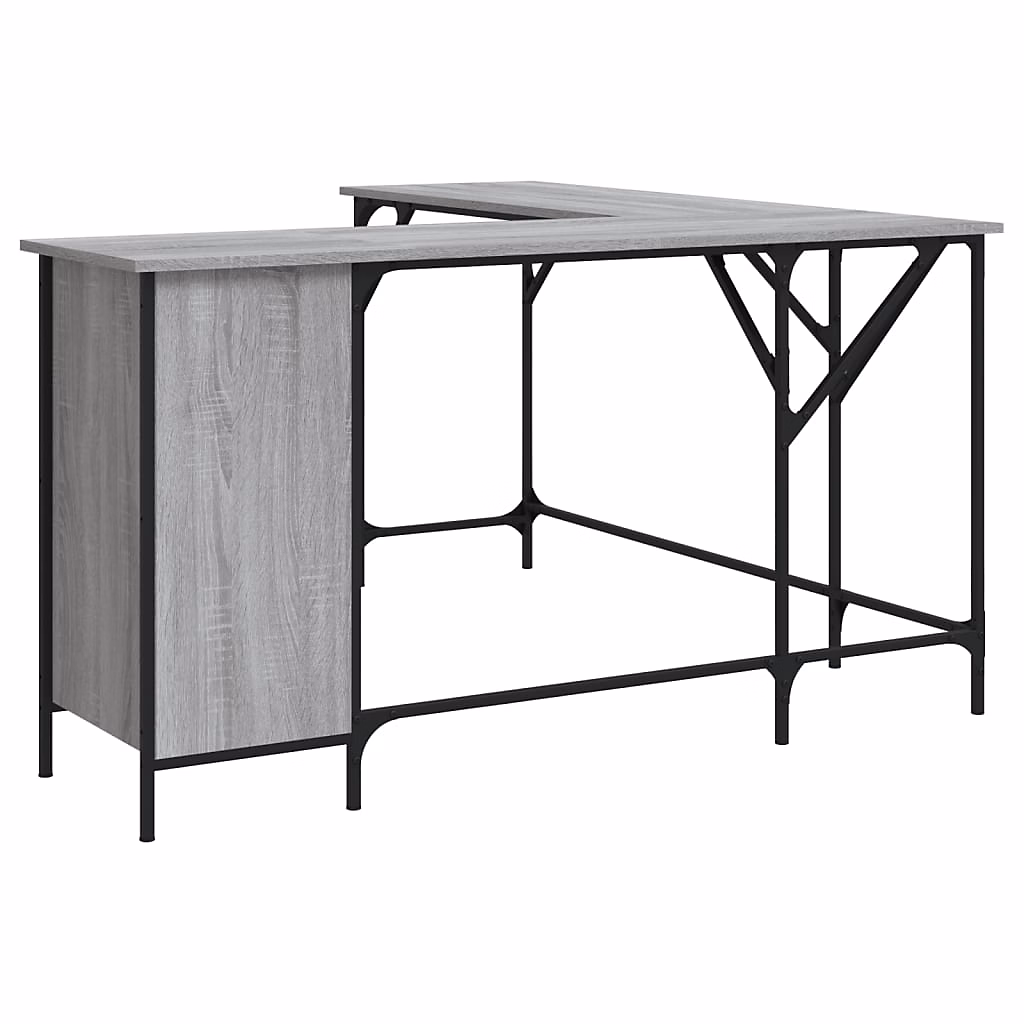 Bureau sonoma gris 141 × 141 × 75 cm bois d'ingénierie vidaXL