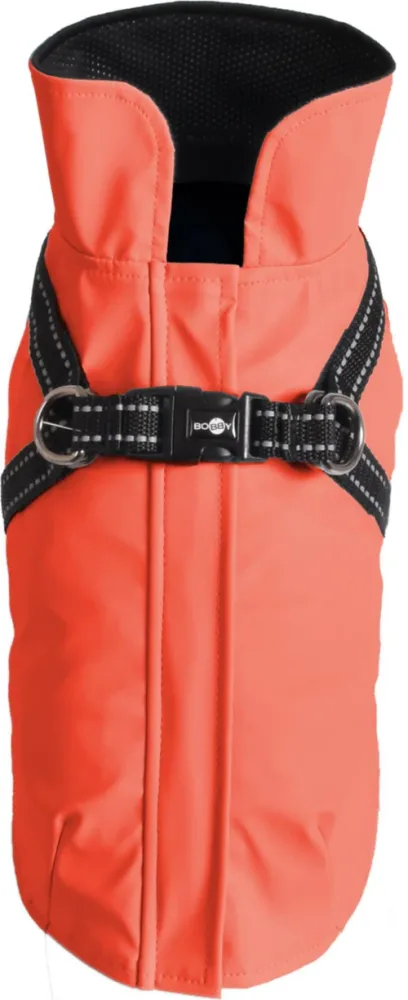 Manteau pour chien coloris corail avec harnais intégré Bobby Tom - Taille 28XS