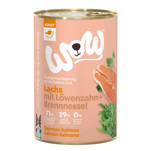 Aliment humide pour chien adulte au saumon Wow - 400 g