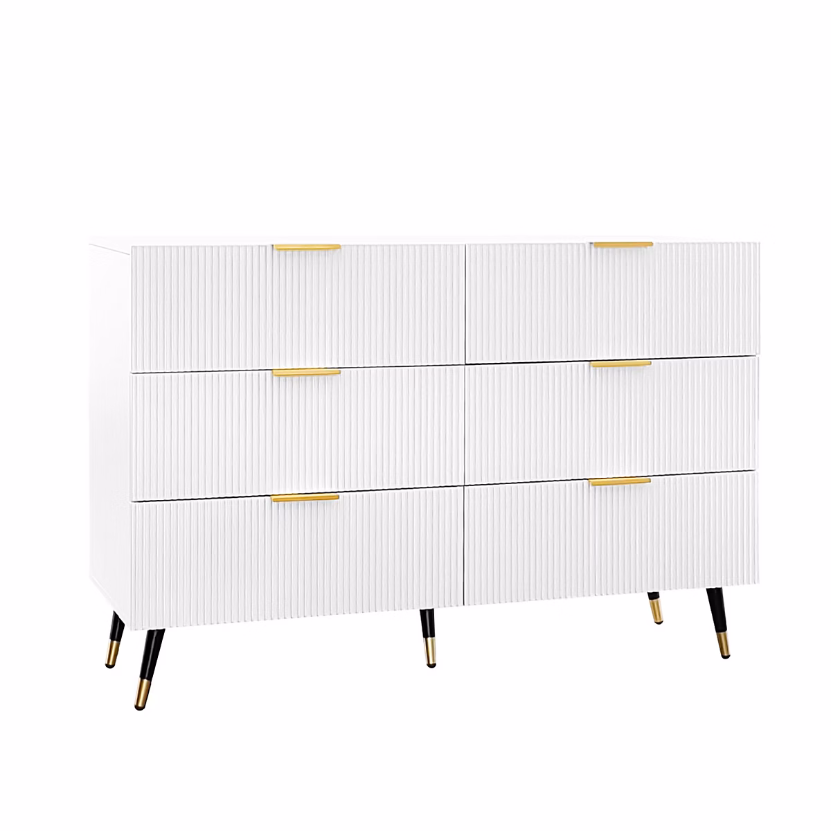 Buffet Élégant De 120 Cm Au Design Moderne – Avec Commode Et Nombreux Rangements, blanc