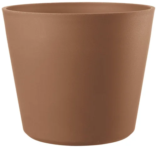 Pot en plastique injecté coloris rouge Deroma Origin Vaso cotto à roulettes - Ø 78 x H 64 cm