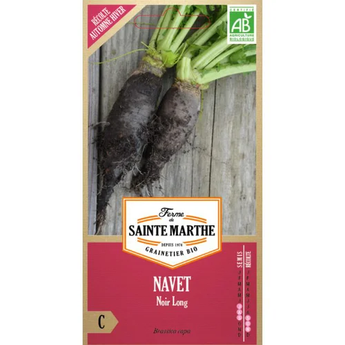 Graines de Navet noir long bio Ferme de Sainte Marthe - graines à semer