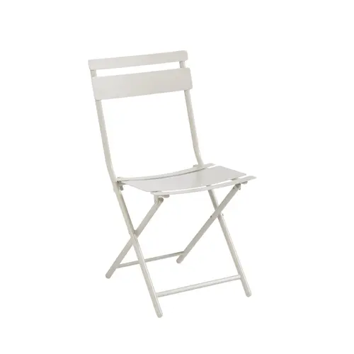 Chaise de jardin pliante Clivia coloris beige en acier - 50,5 x 42 x 84 cm