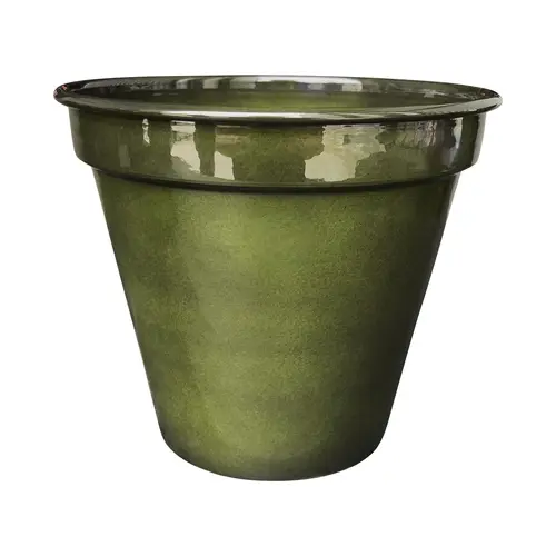 Pot conique en métal recyclé coloris vert algue vif Upcycle Conique - Ø 22,5 x H 20 cm