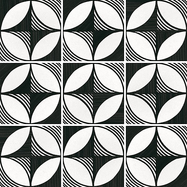 Carrelage Imitation Carreaux de Ciment CAPRICE DECO Compass Bw 20 × 20cm