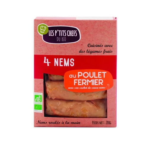 Nems au poulet Les p'tits chefs du bio - 200 g