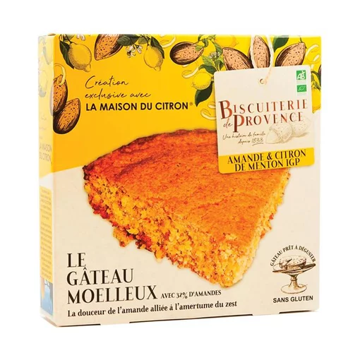 Gâteau moelleux amandes & citron bio de Menton IGP Biscuiterie de Provence - 225 g