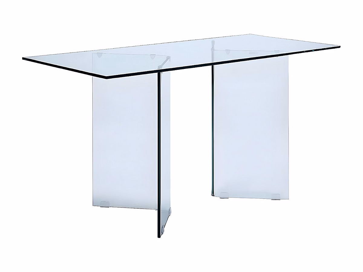 Bureau CLARISSA – Verre trempé, Transparent