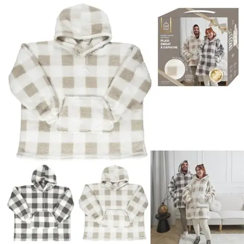 Sweat plaid à carreaux en polyester - Taille unique