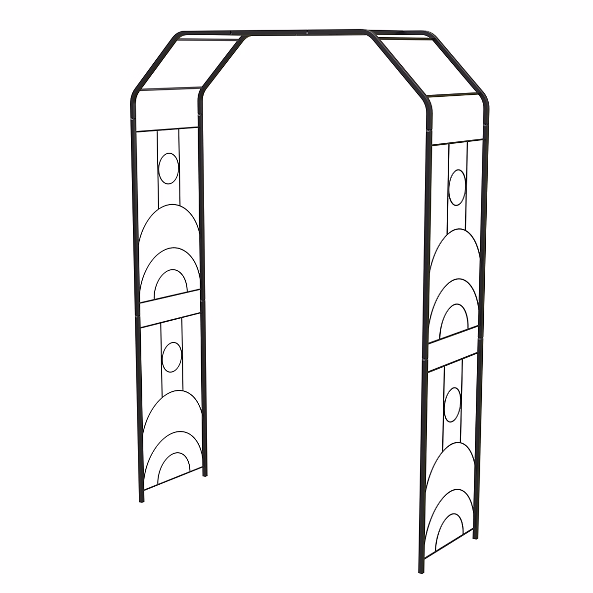Arche de jardin Art Déco – 180 × 50 × 234 cm, Noir charbon, Louis Moulin