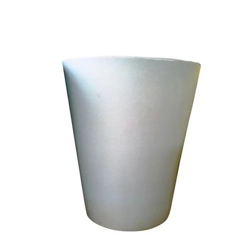 Pot Mazagran blanc pur en terre cuite émaillée H 46 X Ø 38 cm