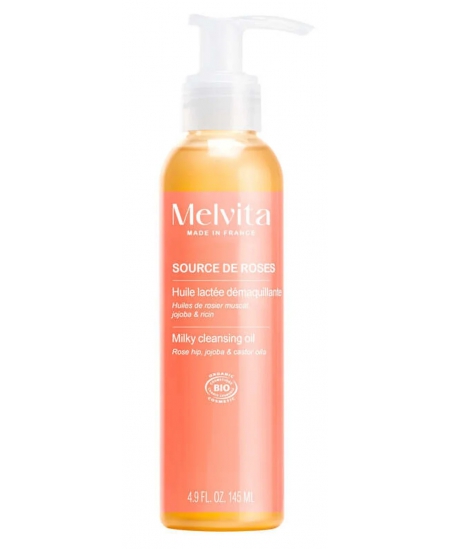 Melvita - Huile lactée démaquillante Source de roses 145ml