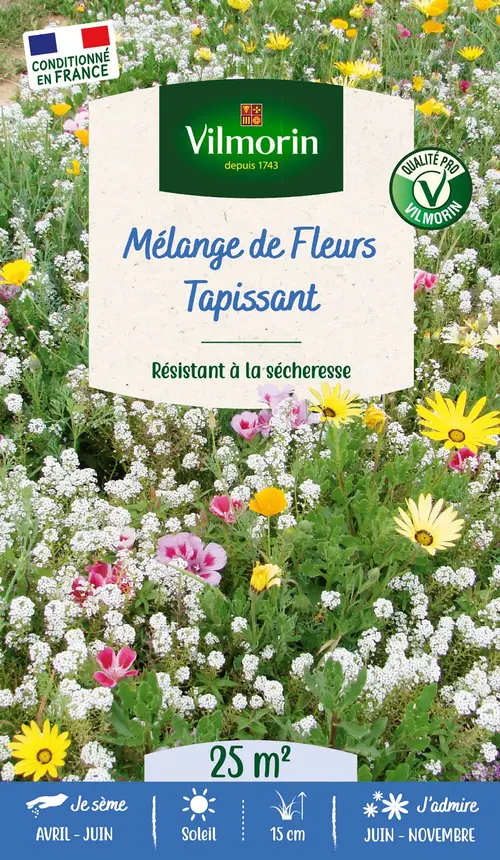 Mélange de fleurs 25 m² tapissant et talus coloris multicolore Vilmorin jardin - 10 x 2,7 x 17,2 cm
