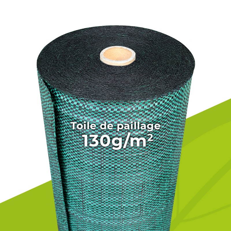 Toile de paillage 130g/m² protection efficace contre les mauvaises herbes