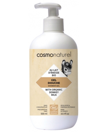 Cosmo Naturel - Gel bain douche au lait d'ânesse + HE - 500 ml