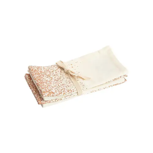 Lot de 4 serviettes de table en coton à décor central bronze - 45 x 45 cm