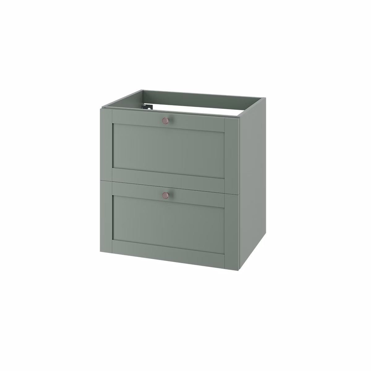 Meuble sous vasque suspendu vert sauge 2 tiroirs l.60 x H.60 x P.45 cm GoodHome Imandra – Réf. ESYWXVPUU9732153591