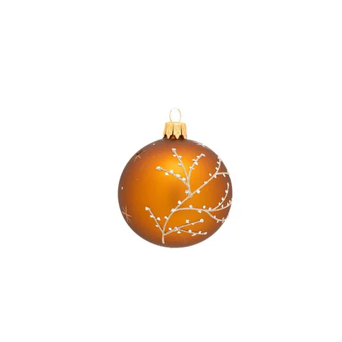 Boule décorative coloris orange en verre tradi - Ø 7 cm