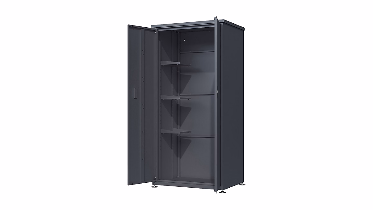 Armoire de jardin Gary acier galvanisé anthracite Weka l.90cm x h.187cm x P.62 – 5cm