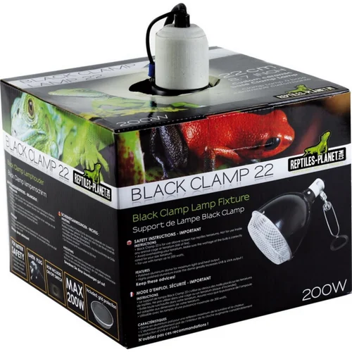 Lampe pour vivarium Reptile Planet Black Clamp 22 - Ø 22 x H 24,5 cm