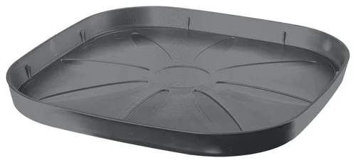 Soucoupe carrée en plastique recyclé gris Deroma Origin Grigio - 32 x 32 x 2,8 cm
